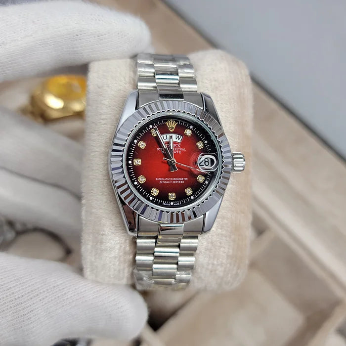 RLX Day Date Silver (Red Dial)